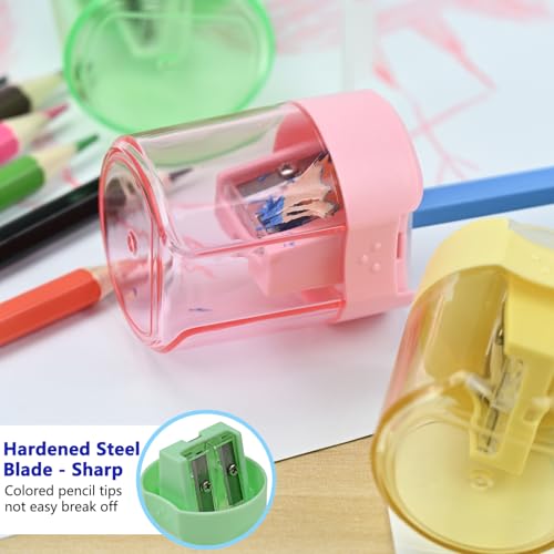 Colored Pencil Sharpener Bulk for Kids Manual Handheld Crayon Sharpeners - style: 24Pcs Sharpeners - A