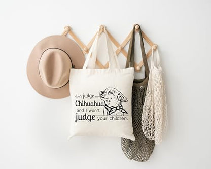 Pet Studio Art Don't Judge My Dog Tote Bag - color: Chihuahua