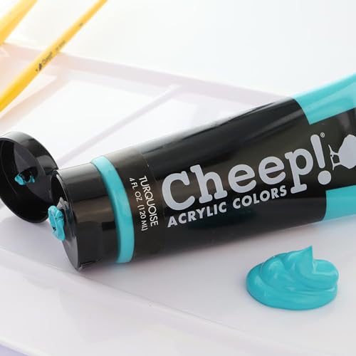 Cheep! Acrylic Paints, 4 oz. Tube - Turquoise, Perfect for Artists - Quality Acrylic Paint Heavy Body Paint Artist and Student - color: Turquoise