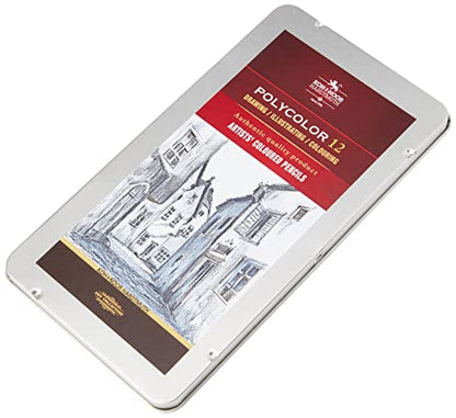 KOH-I-NOOR Polycolor Grey Line Artist's Coloured Pencils (Set of 12)