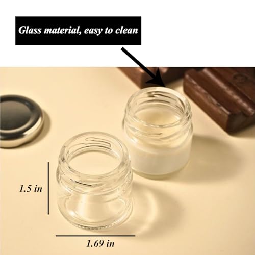 Wooden Tilting Calligraphy Pen Holder with 14Pcs Empty Glass Ink Bottle Container, Calligraphy Oblique Nib Holder Stand Base Set Desktop Tabel Decoration