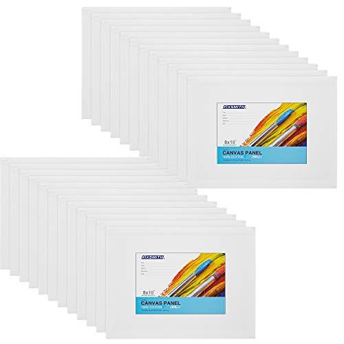 Canvas Boards for Painting 8x10 Inch, Super Value 24 Pack Paint Canvases, White Blank Canvas Panels, 100% Cotton Primed, Painting Art Supplies - size: 8"×10"