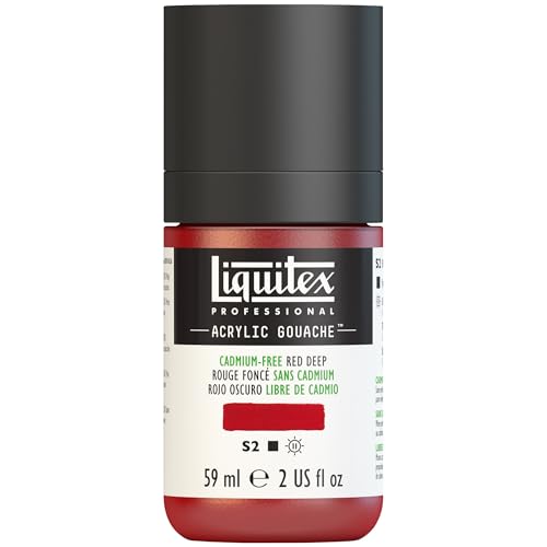 Liquitex Acrylic Gouache, 2-oz (59ml) Bottle, Cadmium-Free Red Deep - color: Cadmium-free Red Deep