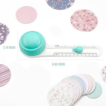 Circle Cutter, Circle Cutters for Crafts, Adjustable Circle Punch Alternative, Sticker Cutter and Round Paper Cutter for Scrapbooking, Cards, Photo Paper and Cardstock