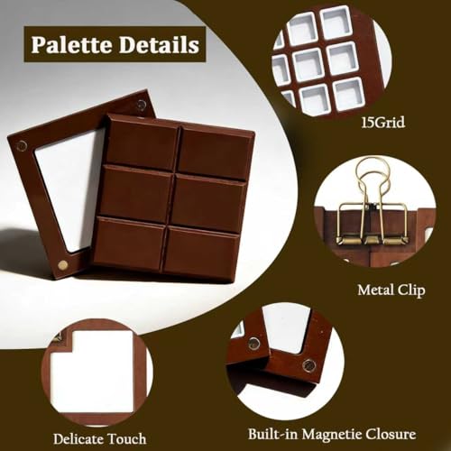 Mini Watercolor Paint Travel Set Chocolate Shape Portable Palette - color: Chocolate 15 Grids
