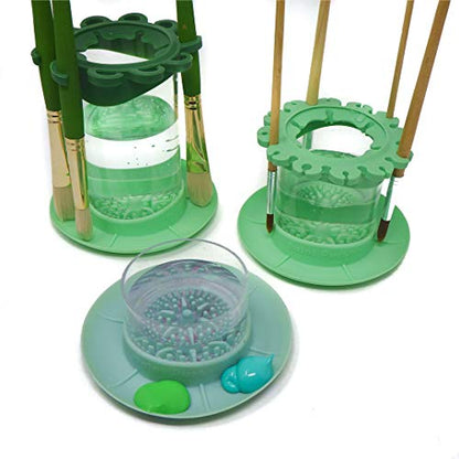 Ultimate Rinse Cup Paint Brush Cleaner, Mug (4 in), Green | Non-Spill Paint Water Cup & Brush Cleaner, Brush Holder, Squeegee Lips & Drip Tray, Acrylic, Watercolor, Art Supplies - color: Green, size: Mug