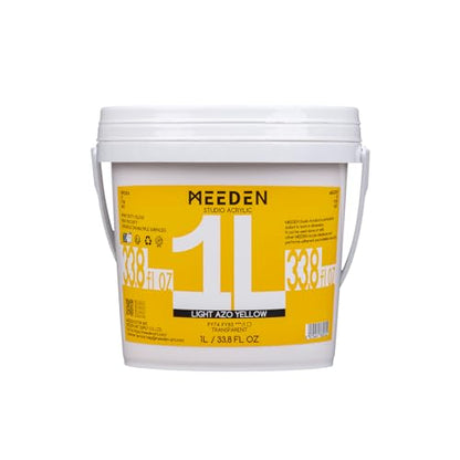 MEEDEN Light AZO Yellow Acrylic Paint: 1L /33.8oz Heavy Body Gloss Finish | Thick Art Paints Non-Toxic for Canvas Crafts - color: Light Azo Yellow - 1L