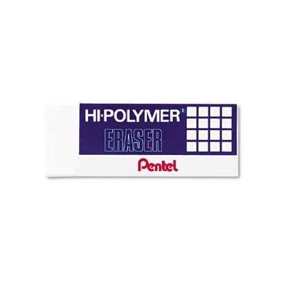 Pentel Hi-Polymer Block Eraser, Large, White, Pack of 3 (ZEH10BP3-K6) - size: 3 Pack
