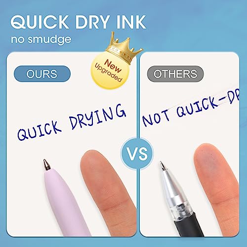 WRITECH Gel Pens Fine Point: 0.5mm Blue Ink Silent Click 8ct - color: Blue