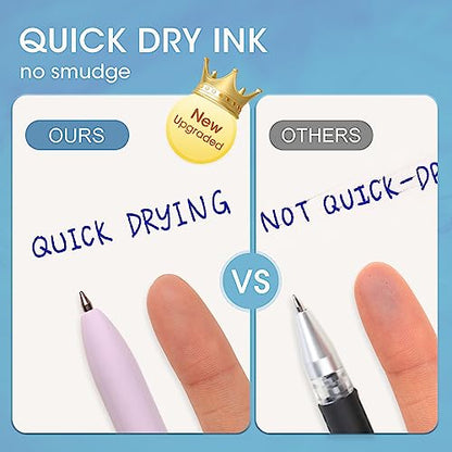 WRITECH Gel Pens Fine Point: 0.5mm Blue Ink Silent Click 8ct - color: Blue