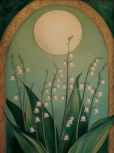 Diamond Art Kits for Adults, Flowers Diamond Art Painting Kits for Adults | Lily of the Valley Stress Relief Full Round Drill Heartfelt DIY Gift Strong Adhesive Wall Decor HD Canvas 11.8x15.7in 30x40cm - color: Lily of the Valley, size: 11.8x15.7 in(30x40