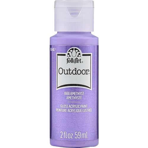 FolkArt Outdoor Acrylic Paint in Assorted Colors (2 Ounce), 1666 Metallic Amethyst - color: Metallic Amethyst, size: 2 Fl Oz (Pack of 1)