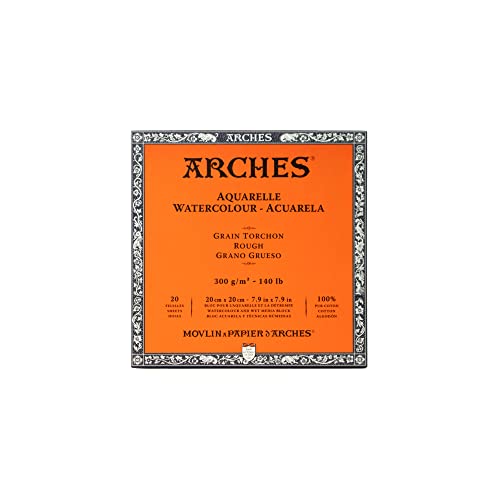 Arches Watercolor Paper Block, Rough, 7.9" x 7.9", 140 pound - size: 7.9"x7.9", style: Rough