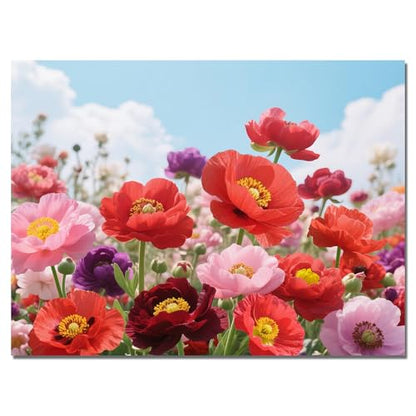 Muzagroo Art 5D Diamond Paintings Kits for Adults Round Full Drill Diamonds Art Kits for Beginners Flower Diamond Art Paintings Gem Art Kits Diamond Dot 30x40cm (Poppy Flower) - color: Poppy flower