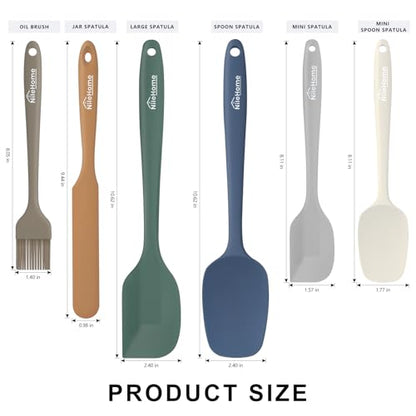 NileHome 6 Pieces Silicone Spatula Set with Silicone Brush,Forest Style - color: Forest Style