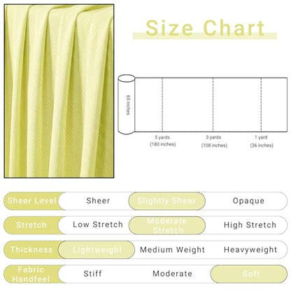 Bird Eye Mesh Jersey Fabric 1 Yard 65 Inch Wide Light Yellow - color: Light Yellow, size: 65'' x1 yard