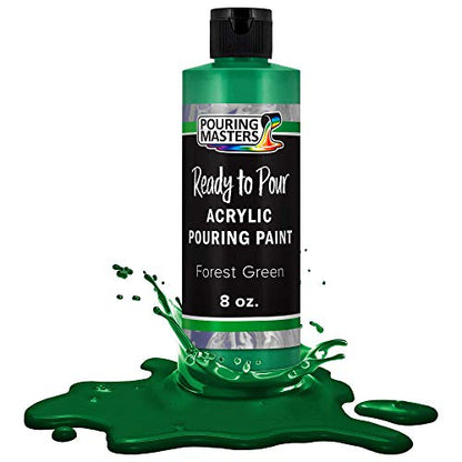 Pouring Masters Forest Green Ready to Pour Acrylic Pouring Paint - Premium 8-Ounce Pre-Mixed Fluid Acrylic Paint - Fluid Art Supplies for Canvas, Wood, Paper, Tile & Rocks - color: Forest Green