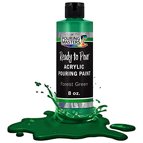 Pouring Masters Forest Green Ready to Pour Acrylic Pouring Paint - Premium 8-Ounce Pre-Mixed Fluid Acrylic Paint - Fluid Art Supplies for Canvas, Wood, Paper, Tile & Rocks - color: Forest Green