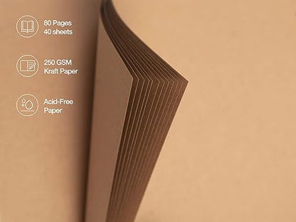 potricher 8 x 8 Inch DIY Scrapbook Album 80 Pages with Kraft Paper, Yellow - color: Yellow, size: 8 Inch 80 Pages