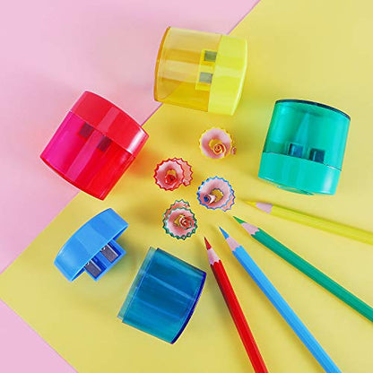 KIDMEN 2-Hole Pencil Sharpener - Handheld, 12 Pack for Kids