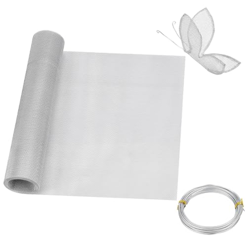 OLYCRAFT 11.8 Inch by 9.8 Ft Aluminum Sculpting Wire Mesh 1.5x3mm Hole Aluminum Wire Mesh Roll Stainless Screen with 15 Gauge for Arts and Craft Metal Garden Screen Window - size: 1.5x3mm Hole