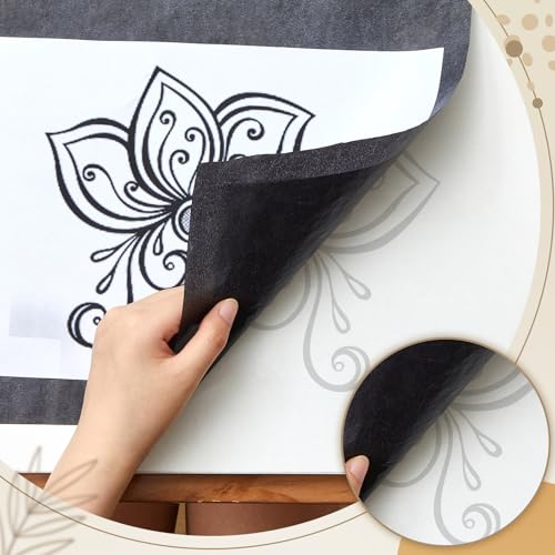Dinifee 5 Sheets Large Carbon Paper for Tracing 20.3 x 78.7 Inch Graphite Transfer Paper Waxed Carbon Transfer Paper for Wood, Paper, Canvas, Woodworking Patterns, Fabric, Sketch Drawing, Black - size: 20.3 x 78.7 Inch