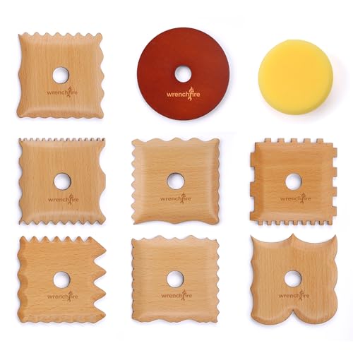 Pottery Ribs Tool Set, Clay Ceramic Shaping & Smoothing Tools, Pottery Foot Shaper Trimming for Carving,Beech Wood (8 Pieces) - color: White
