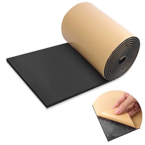 LSGCQ Sponge Neoprene Foam Padding Self Adhesive Foam Sheets, Black | Closed Cell Foam Sheet Neoprene Rubber Pad for DIY Gaskets Shock Pads Liner Crafts, 12" Wide x 1/4" Thick x 59" Long - color: Black, size: 12" Wide x 1/4" Thick x 59" Long