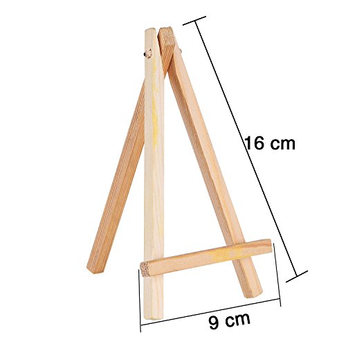 Eboot 24 Pack 6.25 Inch Mini Wood Display Easel Small Easels Wood Artist Tabletop Canvas Stand for Painting Arts Crafts Easels for Painting Arts Crafts Display Card Photo - size: 6.25 Inch