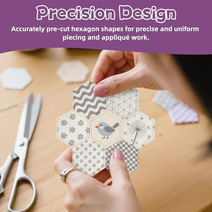 1000 PCS Hexagon Piecing Paper Templates, 1" White Paper templates, Quilting Templates Accessories for DIY Patchwork Crafts and Sewing Supplies - size: 1 Inch- 1000 pcs Hexagon