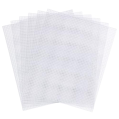 6pcs Plastic Mesh Canvas Sheets, 11.02x9.06in 5CT (Transparent) - color: Transparent