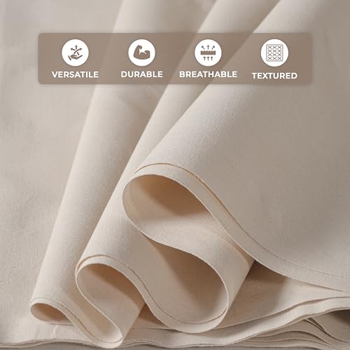 Canvas Fabric | Cotton Duck | Heavy | Natural 10oz | 63'' Wide | Arts & Crafts, Backings, Covers, Placemats (5 Yard) - size: 5 yard pre cut