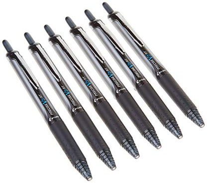PILOT Precise V7 RT Refillable & Retractable Liquid Ink Rollerball Pens, Black Ink Pens, Fine Point (0.7 mm) Ideal for School, Journaling, and Office Writing 6 Count (Pack of 8) - color: Black, size: 6 Count (Pack of 8)