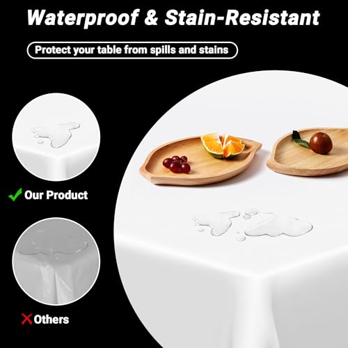 QZYL 4 Packs White Plastic Tablecloth, Large Sturdy Disposable Table Cloth - color: White, size: 4pcs 54x108 in