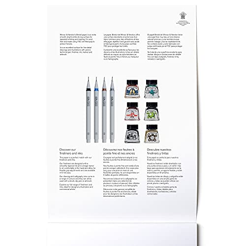 Winsor & Newton, Bristol Paper Pad 250 gsm, 9x12", 20 Sheets - style: 9" x 12"