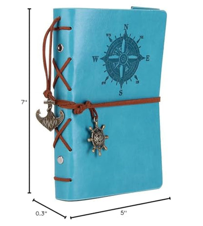 EvZ 7-Inch Refillable A6 Binder Notebook - Premium Vegan Leather Personal Planner, Eco-Friendly Journal with 6-Ring Loose-Leaf System for Writing, Business, and Creative Sketches, Sky Blue - color: Sky Blue, size: 7 Inches