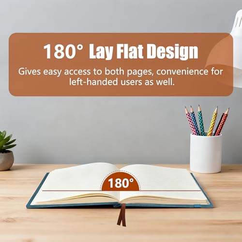 Lined Journal Notebook, A5, 192 Pages 100 GSM Thick Paper, Hardcover Leather College Ruled Journal for Writing, Men Women, Journaling, Daily, Work, Office, Home School Business(Green) - color: Green, style: b-Lined