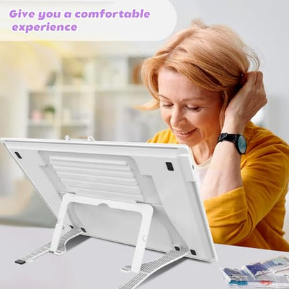 YINGWOND Wireless Rechargeable A3 Light Pad with Carry Bag,Diamond Art Light Board 2500mAh Battery,3 Color Temperatures and Stepless Dimming,Light Box for Tracing,Diamond Painting,Weeding Vinyl - style: Rechargeable-A3 White+Padded case