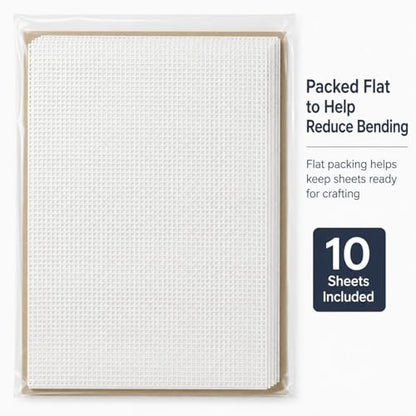 YOUNTHYE 10 PCS 5 Count Plastic Canvas Sheets, 21 x 13.1 Inch Large Hole Plastic Mesh Canvas for Acrylic Yarn, Embroidery Practice, Needlepoint, Crochet, DIY Crafts and Custom Cutting Projects - size: 5count