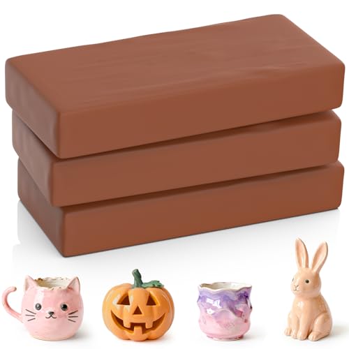 Aujazyble Air Dry Clay - 3.3lbs Terracotta Natural Pottery Clay for Kids, No-Cracking & Self Hardening, Professional Modeling Clay for Pottery Wheel, Sculpting, Arts & Craft Supplies for Classrooms - color: Terracotta