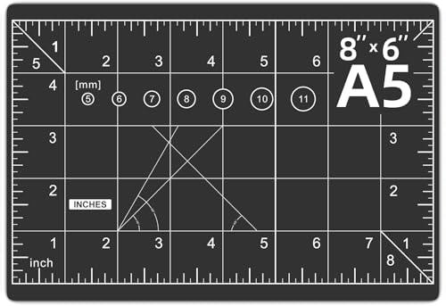DIYSELF 8in×6in Cutting Mat, A5 Self Healing Cutting Mat, Craft Mat - color: Black, size: 8"L x 6"W