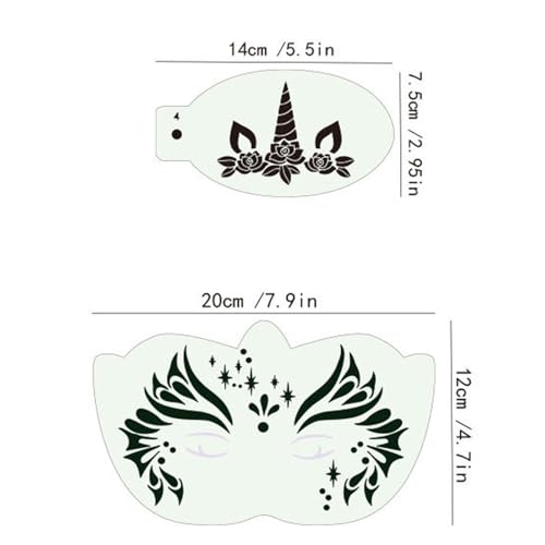 28 Pcs Face Paint Stencils Kits Face Painting Stencils Reusable | Reusable Face Tattoo Painting Templates for Kids - color: Mix02
