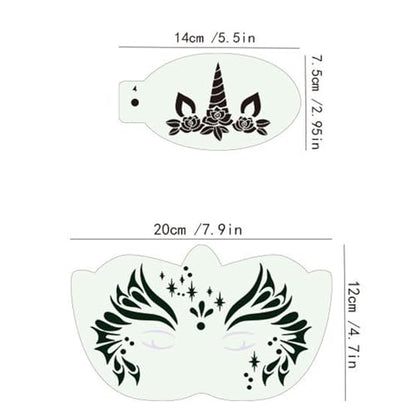 28 Pcs Face Paint Stencils Kits Face Painting Stencils Reusable | Reusable Face Tattoo Painting Templates for Kids - color: Mix02