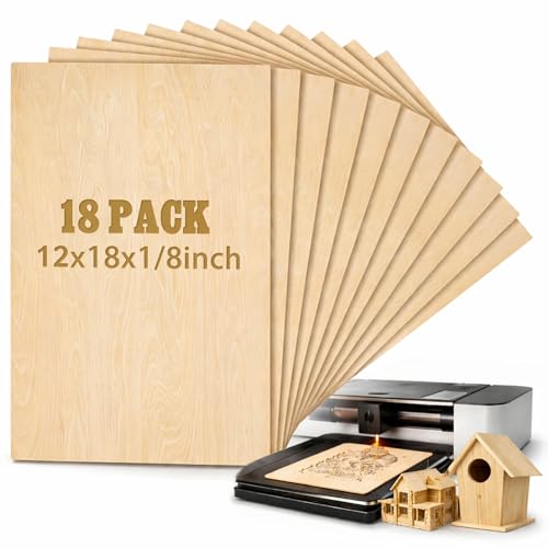 Juexica 18 Pcs 12" X 18"X 1/8" Basswood Plywood Sheets for Laser Cutting | 3mm Plywood Wood Thin Sheets for DIY Arts Crafts Woodworking Scroll Sawing Projects Painting Drawing - size: 12" X 18"X 1/8"