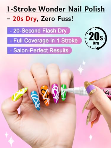Kalolary 1PCS White Nail Art Pens 0.7mm Nail Polish Pens Quick Dry - color: White