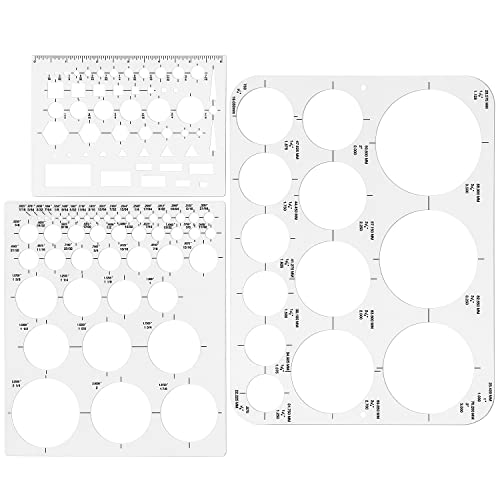 Tamaki Circle Template Circle Round Stencil Templates for Drafting for Office and School Building Formwork Drawings Templates, Large and Small Size, 3 Pack - size: 11.42 x 8.70 Inch