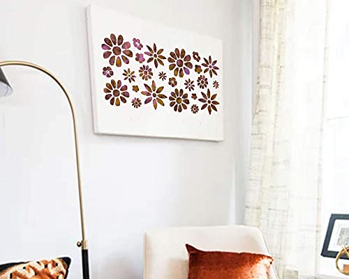 DLY LIFESTYLE Boho Stencil - Small Flowers - 7x7 Inches - DIY Art and Craft - Canvas, Paper, Fabric, Walls, Furniture - color: Boho Flowers 7"x7"