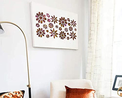 DLY LIFESTYLE Boho Stencil - Small Flowers - 7x7 Inches - DIY Art and Craft - Canvas, Paper, Fabric, Walls, Furniture - color: Boho Flowers 7"x7"