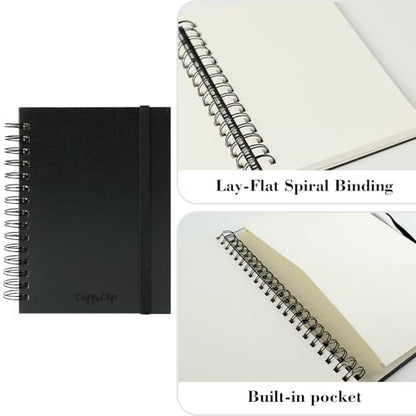 CuppaClip Sketch Book Hardcover Drawing Pad 300GSM Acid-Free Paper Spiral Bound Sketchbook 50 Sheets/100 Pages Art Supplies (Spiral Binding, 8.3x11.8in) - color: Spiral binding, size: 8.3x11.8in