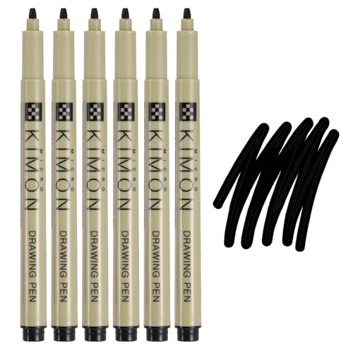 PATIKIL Fineliner Pens, 2mm Bold Tips Drawing Pen Waterproof Inking Markers Liner Artist Watercolor Supplies Drawing Kit for Adult Sketching Journaling, Pack of 6 - style: 2mm Bold Tip